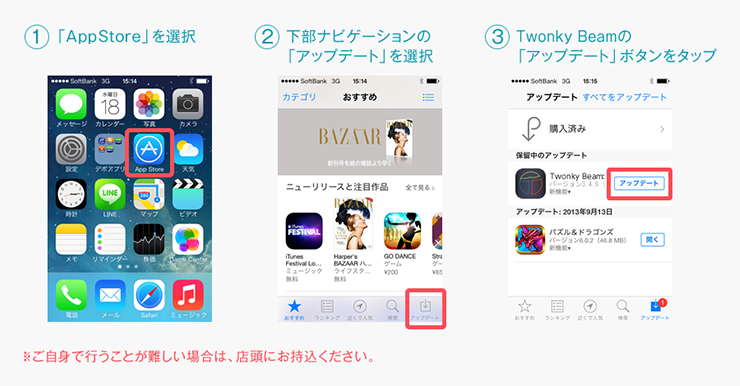 「TwonkyBeam」アプリ アップデート手順